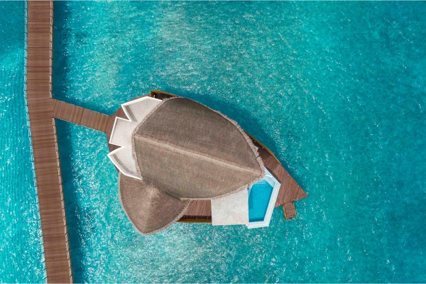 Overwater Sunrise arial